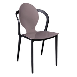 FOCUS Καρέκλα PP Mocha/Μαύρο