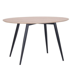 LEON Τραπέζι Oval 130x80cm Sonoma/Βαφή Μαύρη