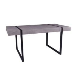 TABLOT τραπέζι Μετ.Μαύρο/Ξύλο Γκρι-Cement